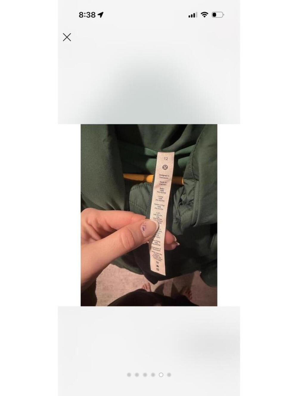 NWOT lululemon wunder puff short hooded parka Forest Everglade green size 12 - Picture 5 of 6